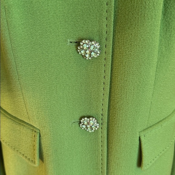 Margaret Frances 🔥sale🔥green coat with beautiful rhinestone buttons - Picture 2 of 10